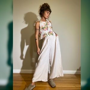 Wide leg linen blend pants 2/small